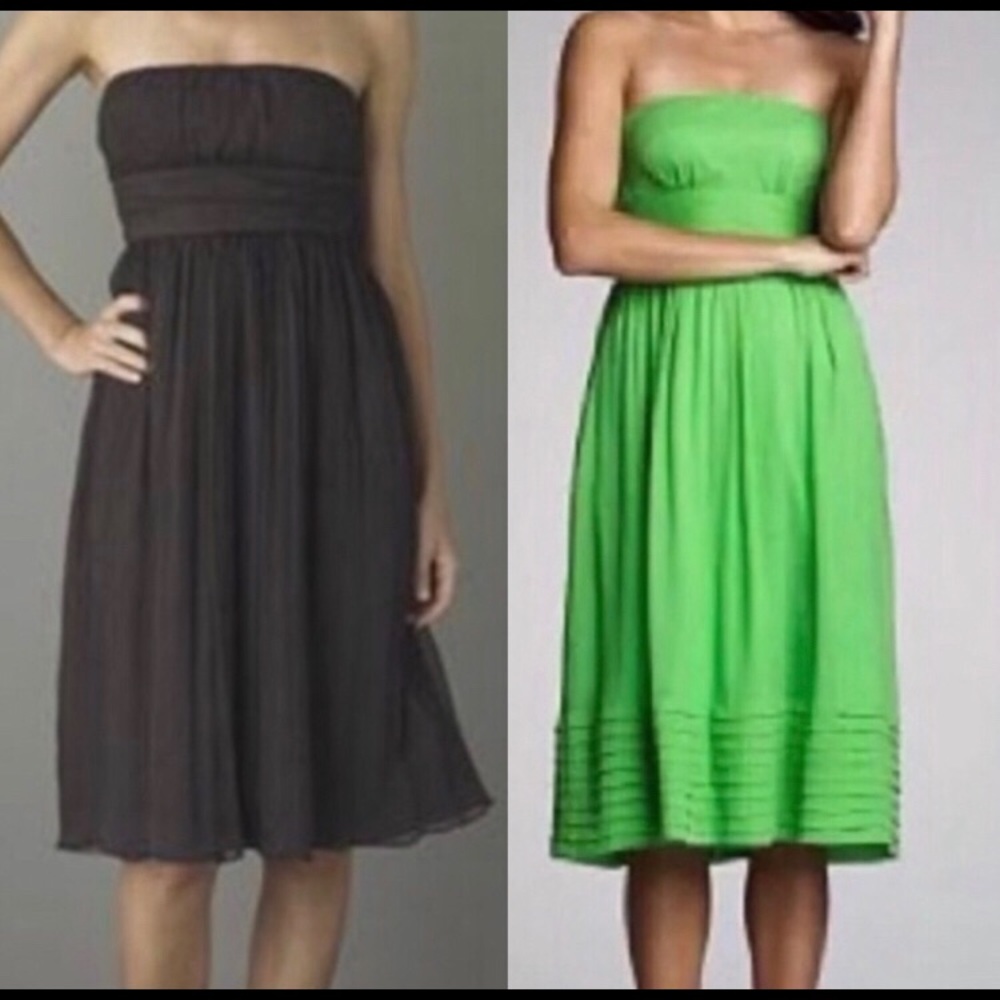 J. Crew Black Strapless Chiffon‎ Silk Dress 2 - Picture 3 of 9